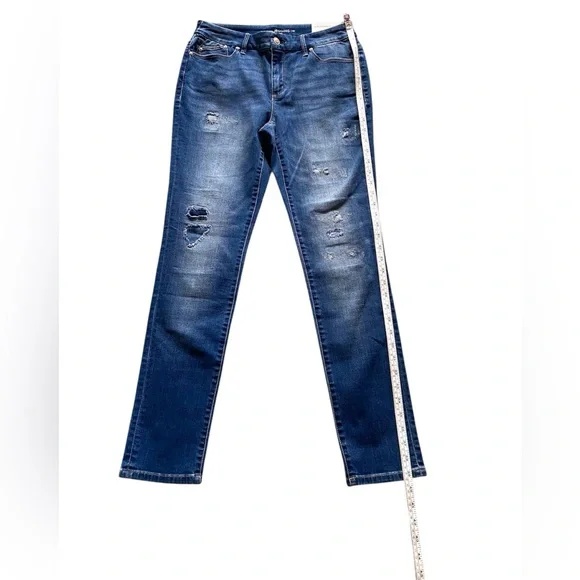 Chico's Platinum Nolan Indigo Destructed Jegging Jean Size 00 (XS/2) NWT - Picture 12 of 13